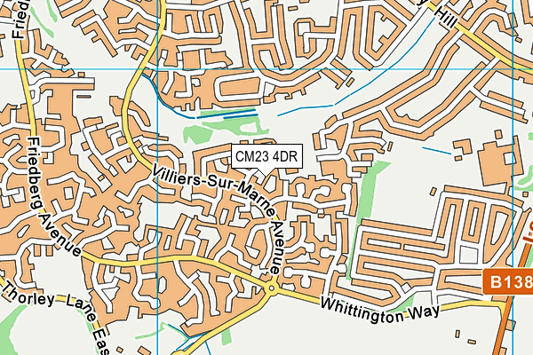 CM23 4DR map - OS VectorMap District (Ordnance Survey)