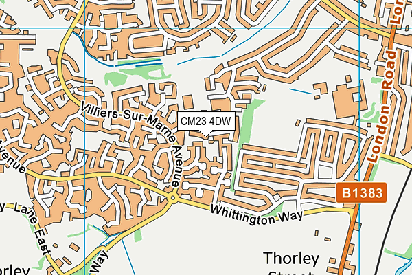 CM23 4DW map - OS VectorMap District (Ordnance Survey)