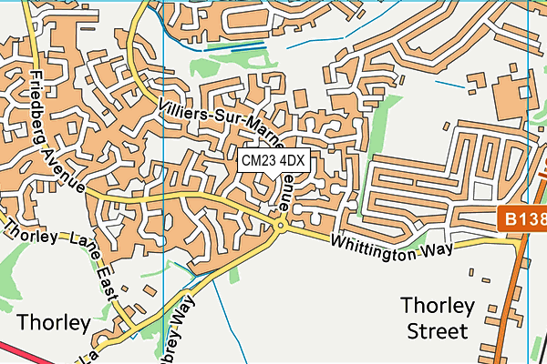CM23 4DX map - OS VectorMap District (Ordnance Survey)