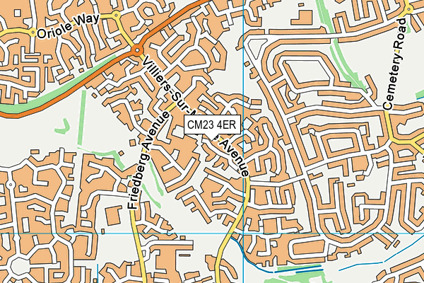 CM23 4ER map - OS VectorMap District (Ordnance Survey)