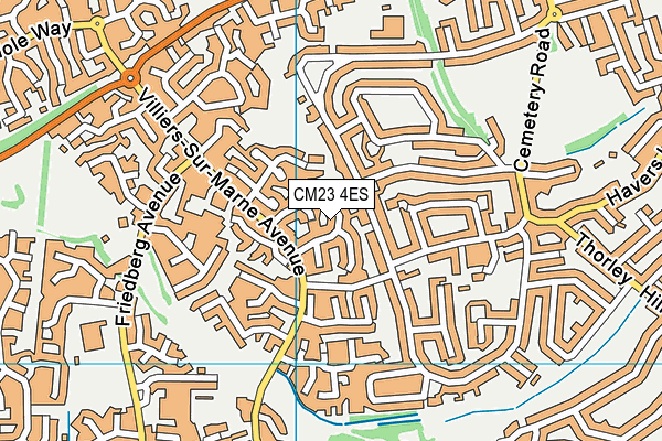 CM23 4ES map - OS VectorMap District (Ordnance Survey)
