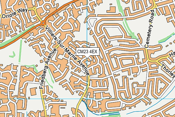 CM23 4EX map - OS VectorMap District (Ordnance Survey)