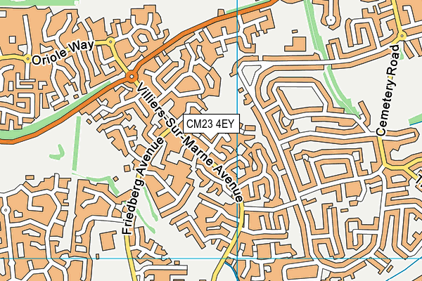 CM23 4EY map - OS VectorMap District (Ordnance Survey)
