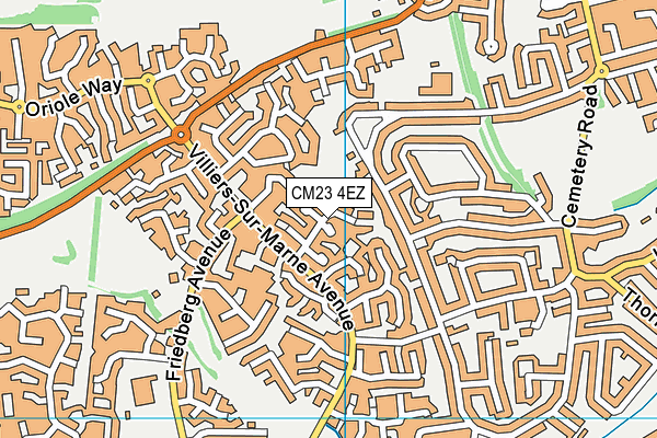 CM23 4EZ map - OS VectorMap District (Ordnance Survey)