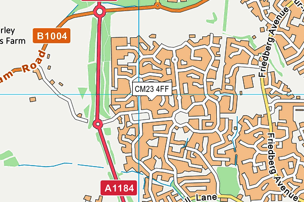 CM23 4FF map - OS VectorMap District (Ordnance Survey)
