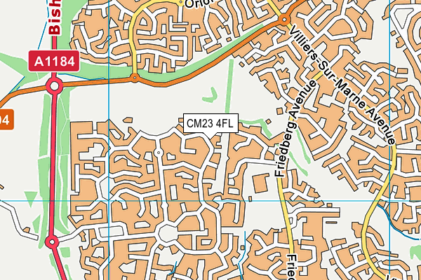 CM23 4FL map - OS VectorMap District (Ordnance Survey)