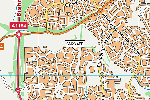 CM23 4FP map - OS VectorMap District (Ordnance Survey)