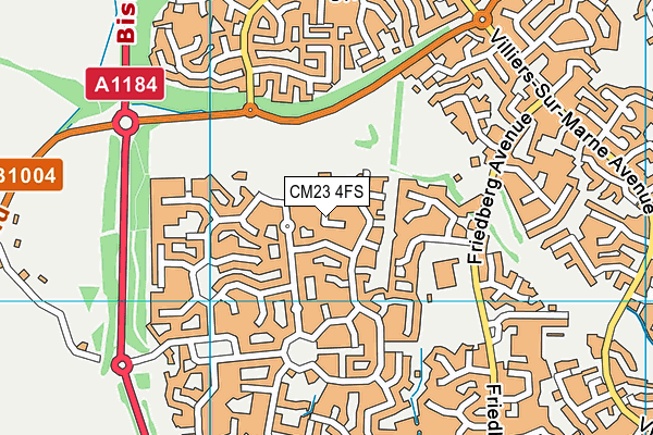 CM23 4FS map - OS VectorMap District (Ordnance Survey)