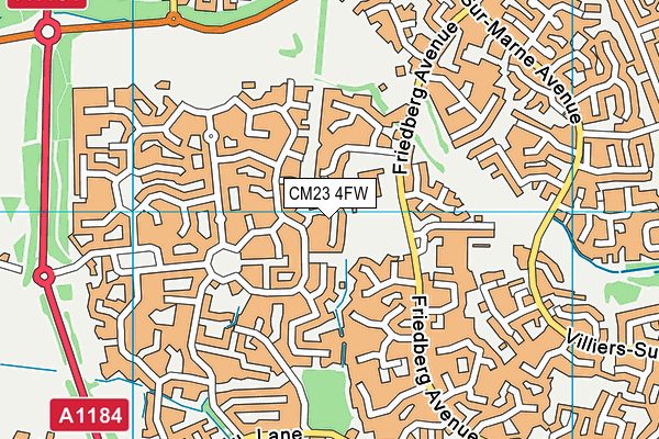 CM23 4FW map - OS VectorMap District (Ordnance Survey)