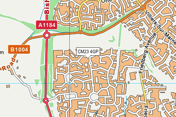 CM23 4GP map - OS VectorMap District (Ordnance Survey)