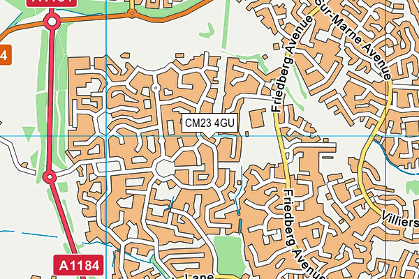 CM23 4GU map - OS VectorMap District (Ordnance Survey)