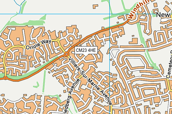 CM23 4HE map - OS VectorMap District (Ordnance Survey)