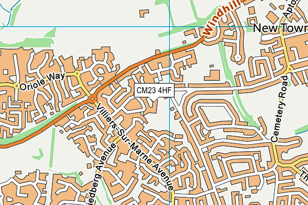 CM23 4HF map - OS VectorMap District (Ordnance Survey)