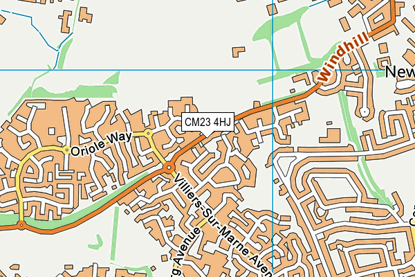 CM23 4HJ map - OS VectorMap District (Ordnance Survey)