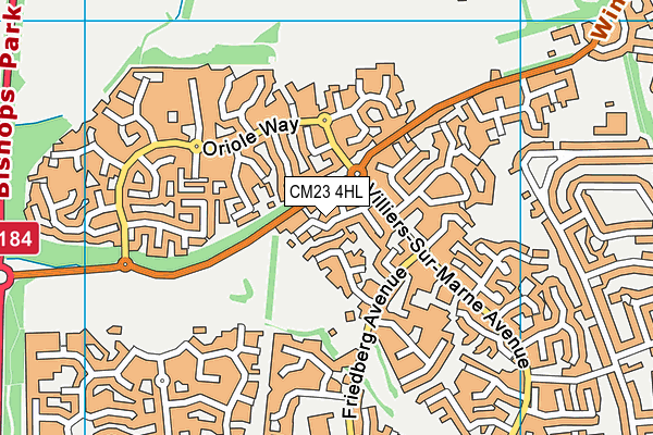 CM23 4HL map - OS VectorMap District (Ordnance Survey)