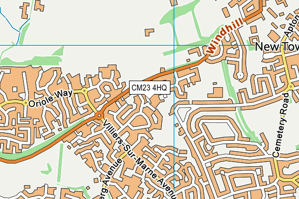 CM23 4HQ map - OS VectorMap District (Ordnance Survey)
