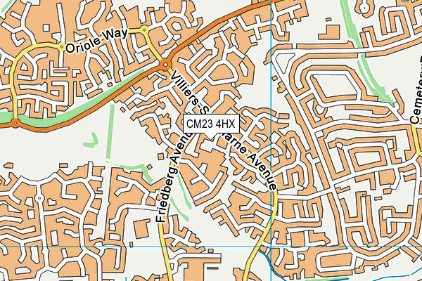 CM23 4HX map - OS VectorMap District (Ordnance Survey)