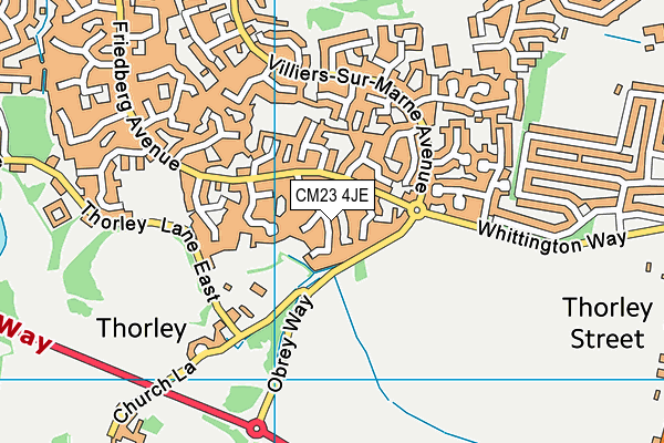 CM23 4JE map - OS VectorMap District (Ordnance Survey)