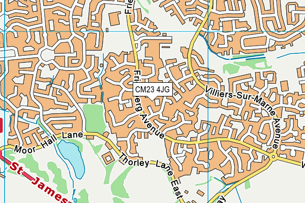CM23 4JG map - OS VectorMap District (Ordnance Survey)