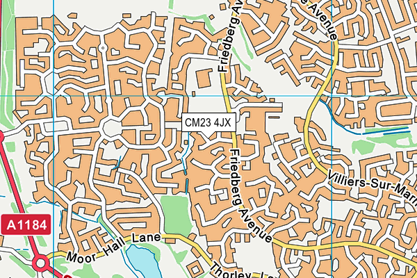 CM23 4JX map - OS VectorMap District (Ordnance Survey)