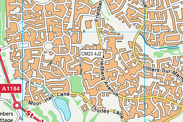 CM23 4JZ map - OS VectorMap District (Ordnance Survey)