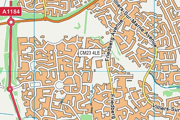 Manor Fields Primary School map (CM23 4LE) - OS VectorMap District (Ordnance Survey)