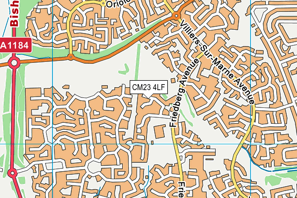 CM23 4LF map - OS VectorMap District (Ordnance Survey)