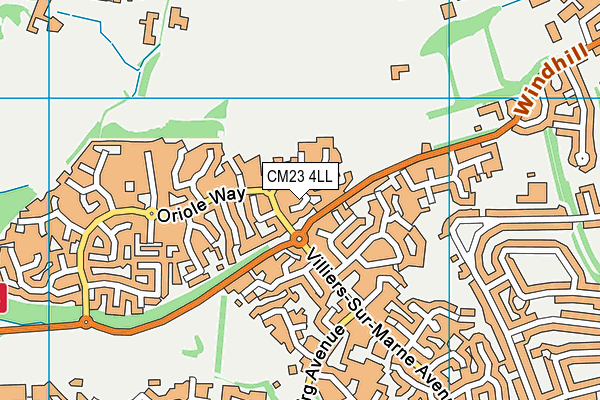 CM23 4LL map - OS VectorMap District (Ordnance Survey)