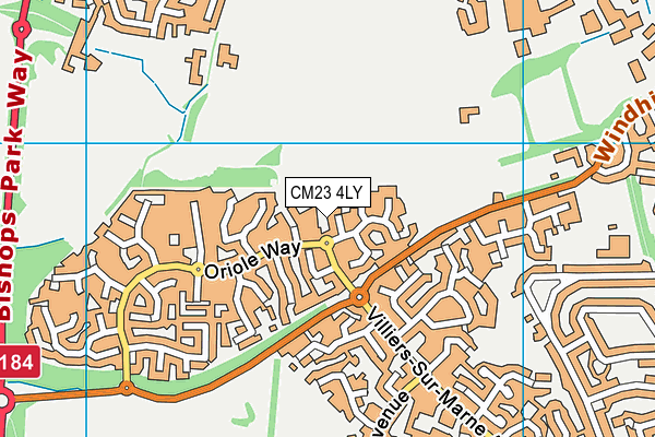 CM23 4LY map - OS VectorMap District (Ordnance Survey)