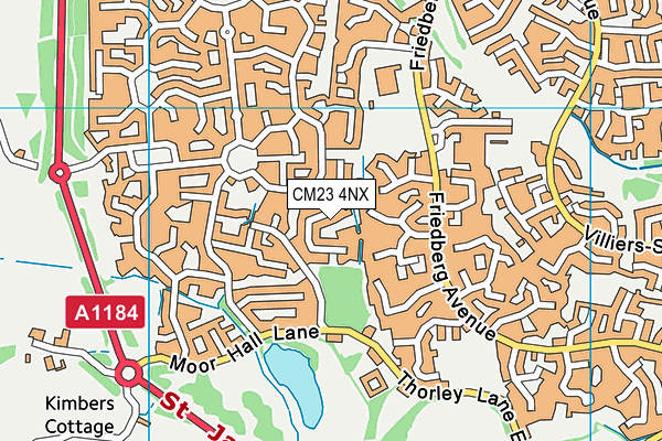 CM23 4NX map - OS VectorMap District (Ordnance Survey)