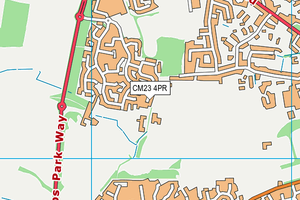 CM23 4PR map - OS VectorMap District (Ordnance Survey)