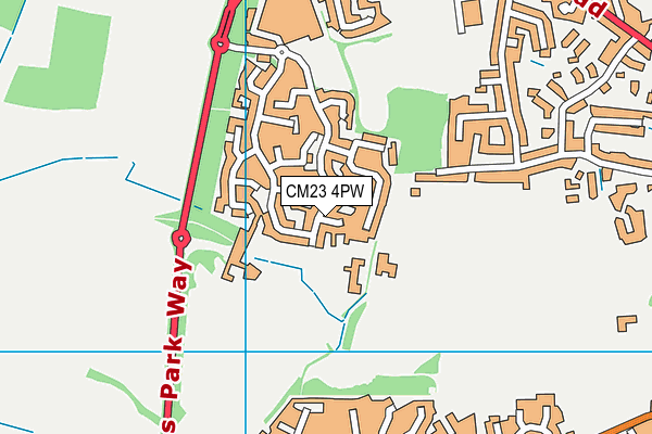 CM23 4PW map - OS VectorMap District (Ordnance Survey)