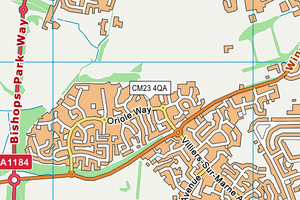 CM23 4QA map - OS VectorMap District (Ordnance Survey)
