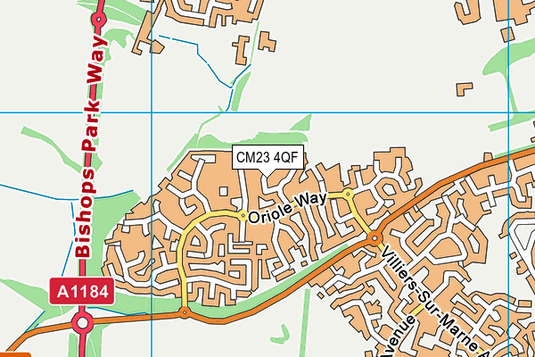 CM23 4QF map - OS VectorMap District (Ordnance Survey)