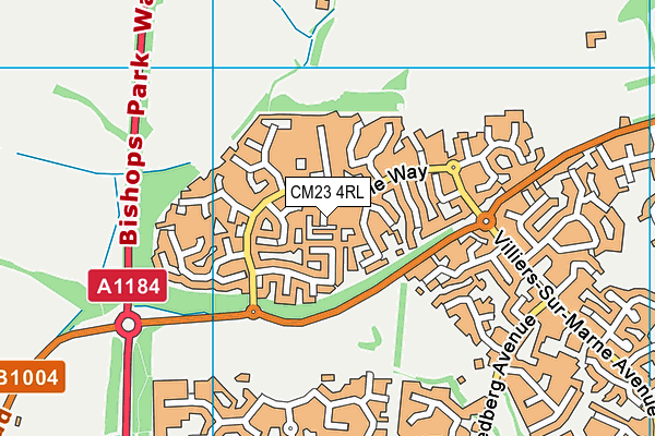 CM23 4RL map - OS VectorMap District (Ordnance Survey)