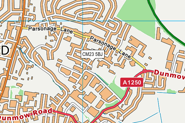 Summercroft Primary School map (CM23 5BJ) - OS VectorMap District (Ordnance Survey)