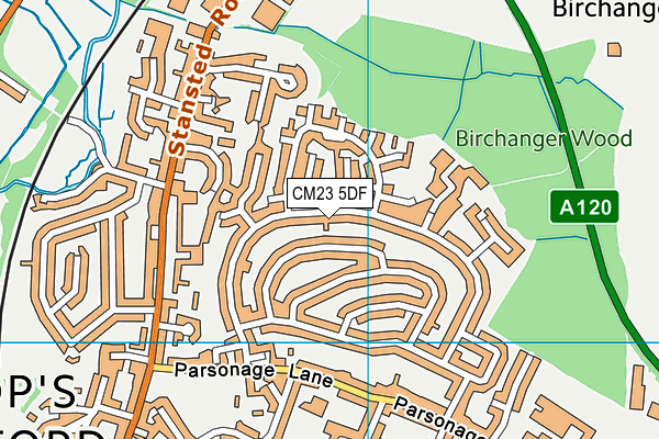 CM23 5DF map - OS VectorMap District (Ordnance Survey)
