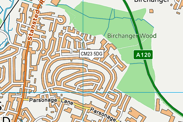 CM23 5DG map - OS VectorMap District (Ordnance Survey)