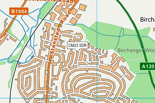 CM23 5DR map - OS VectorMap District (Ordnance Survey)