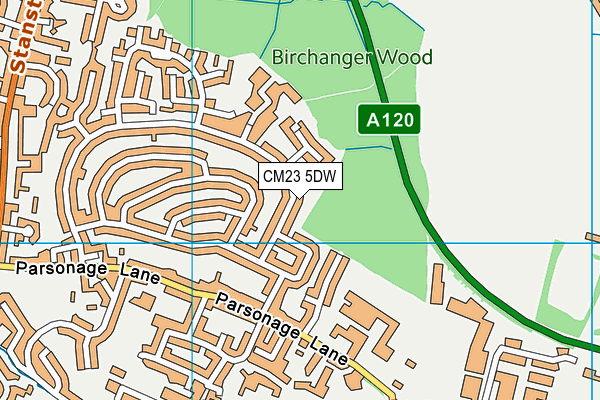 CM23 5DW map - OS VectorMap District (Ordnance Survey)