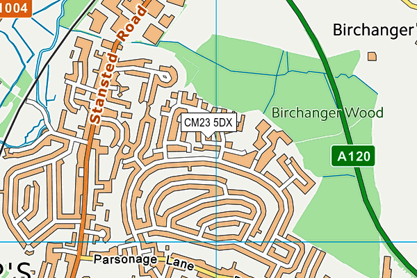 CM23 5DX map - OS VectorMap District (Ordnance Survey)