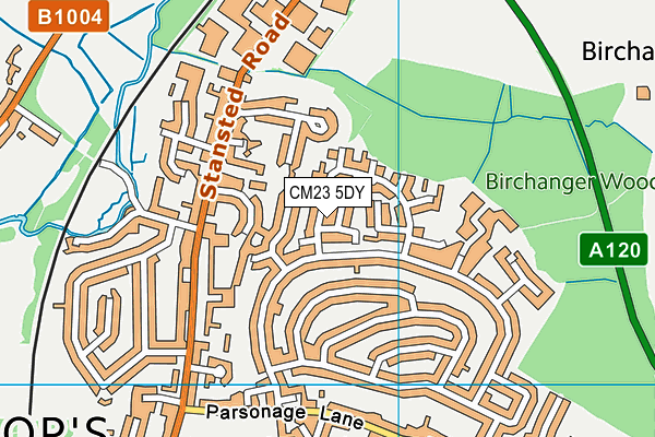 CM23 5DY map - OS VectorMap District (Ordnance Survey)