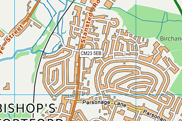 CM23 5EB map - OS VectorMap District (Ordnance Survey)