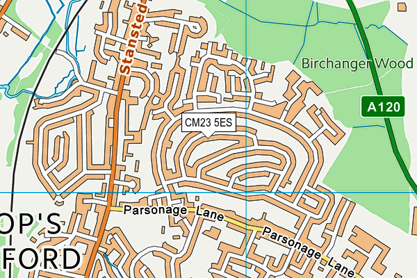 CM23 5ES map - OS VectorMap District (Ordnance Survey)