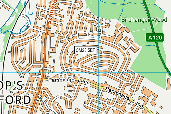 CM23 5ET map - OS VectorMap District (Ordnance Survey)