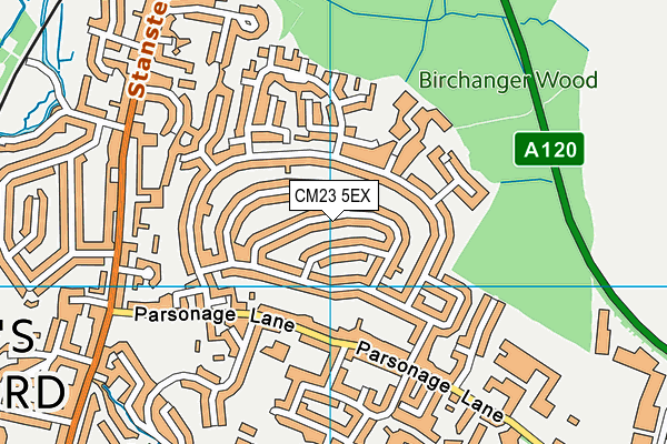 CM23 5EX map - OS VectorMap District (Ordnance Survey)