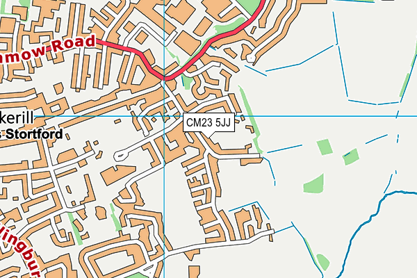 CM23 5JJ map - OS VectorMap District (Ordnance Survey)
