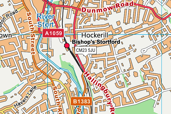 CM23 5JU map - OS VectorMap District (Ordnance Survey)