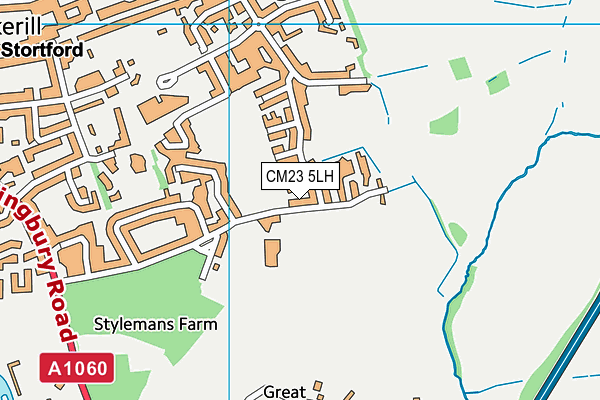 Hertfordshire And Essex High School Sports Centre map (CM23 5LH) - OS VectorMap District (Ordnance Survey)