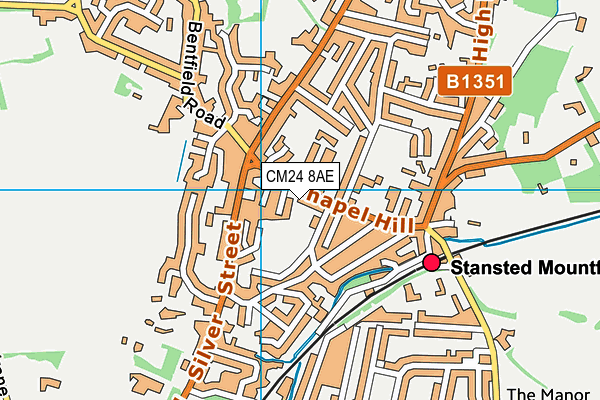 CM24 8AE map - OS VectorMap District (Ordnance Survey)